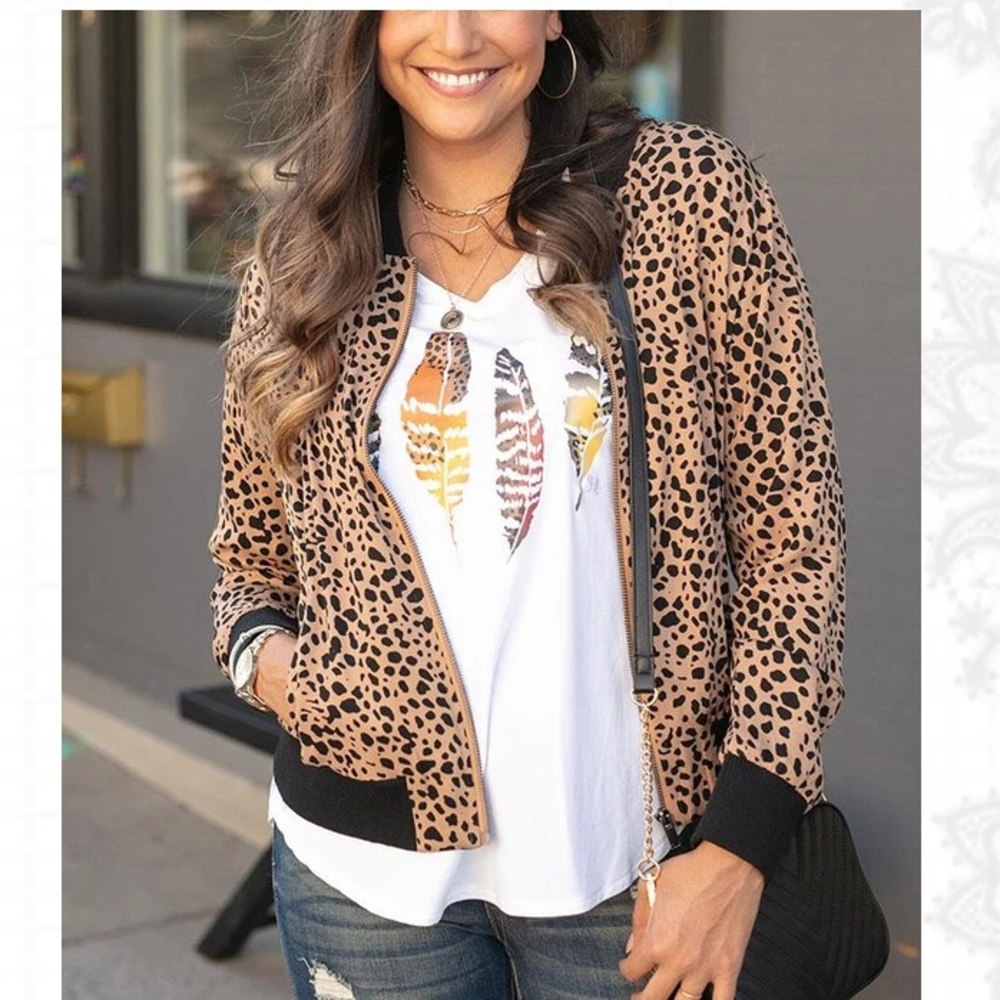 Cheetah Bomber Jacket (Extra Large) - NWT
